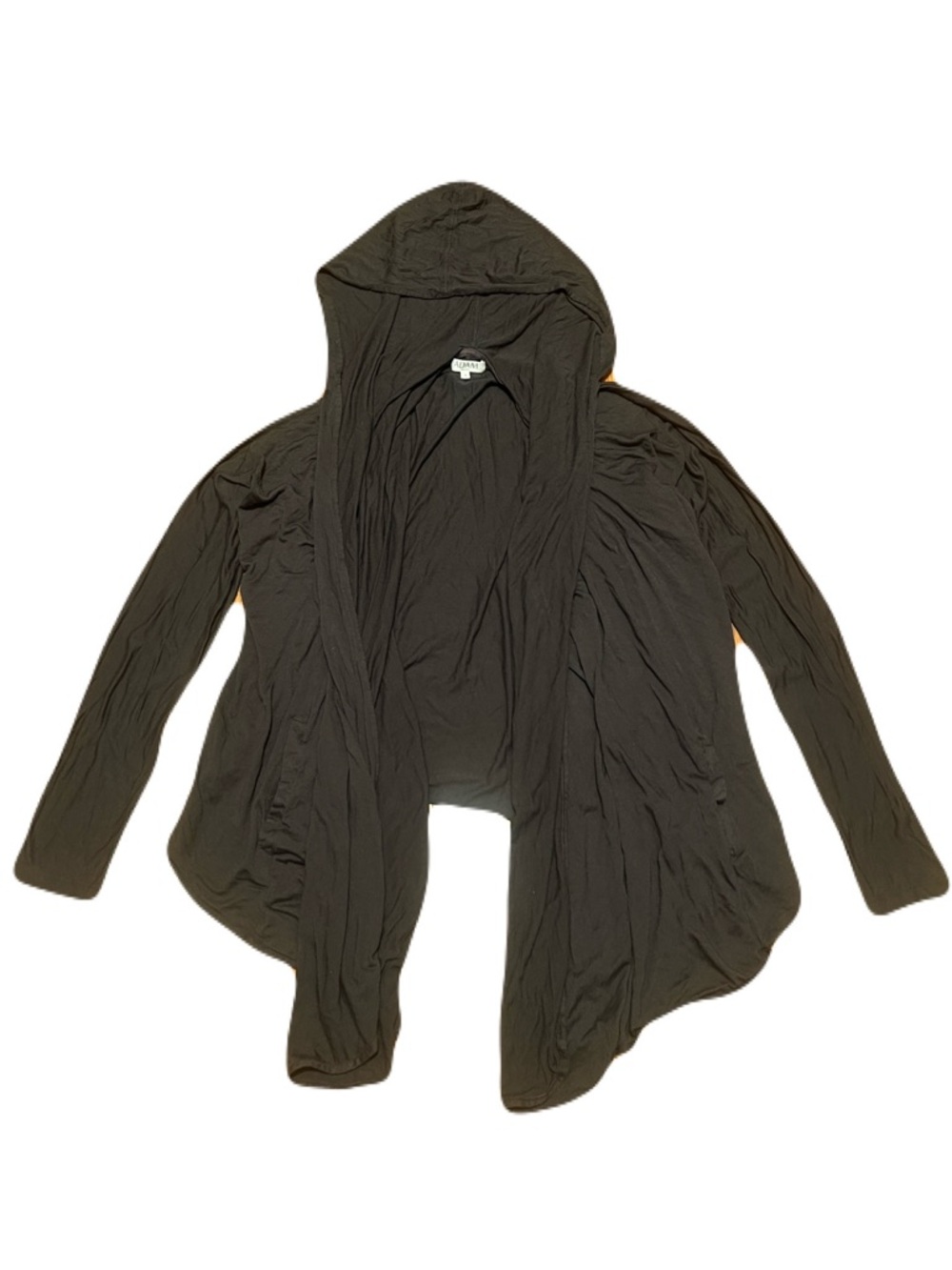 ADAM by Adam Lippes Hooded Cashmere Blend Long Sleeve Shawl in Charcoal, size 1